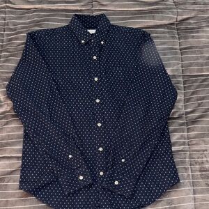 GAP Dark Blue Button-Down Shirt with White Dots